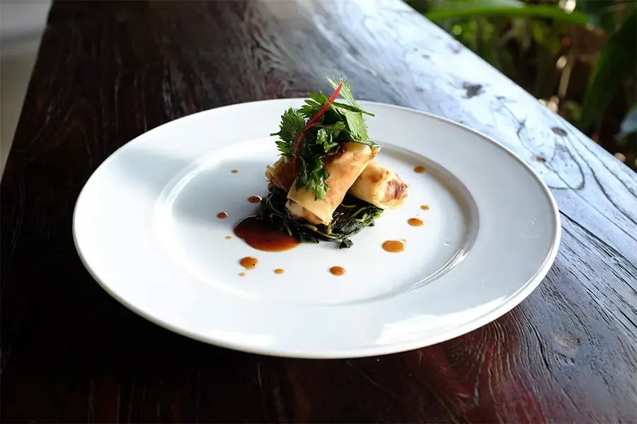 Vegetarian Spring Roll "Lumpia" at Annam, BeingSattvaa